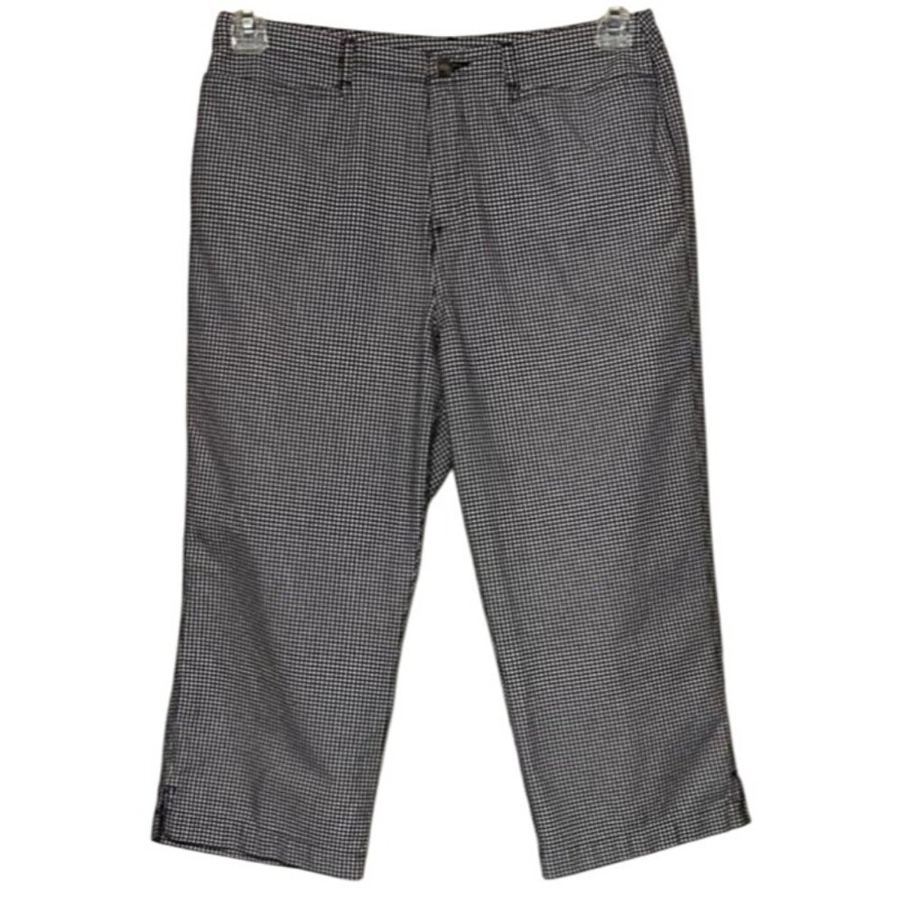Women's First Issue A Liz Claiborne Co. Capri Pants Gingham Print Cotton Size 8